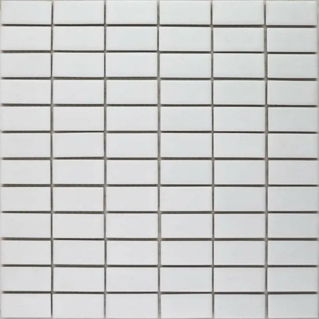 Pixel White Brick Matt 23x48 Mosaic Tiles