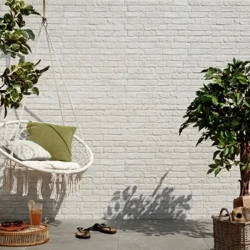 Dove White Painted Brick Effect Tiles