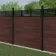 LuxeLine Composite Fence Panel Walnut 6ft High - Slat Decorative Screen with Aluminium Post