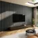 Trepanel Design® Grey Slate Effect Slat on Black Felt Wall Panels