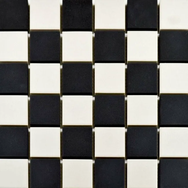 Churchill Snow & Midnight Chequer Mosaic Tiles
