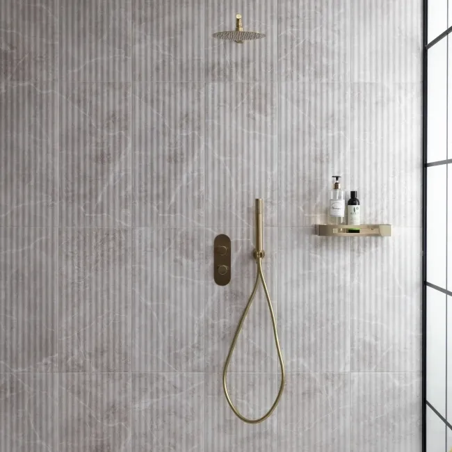 Clovelly Light Grey Decor Marble Effect Matt Wall Tiles