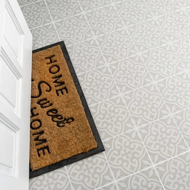 Arabesque Jewel Grey Matt Patterned Wall and Floor Tiles