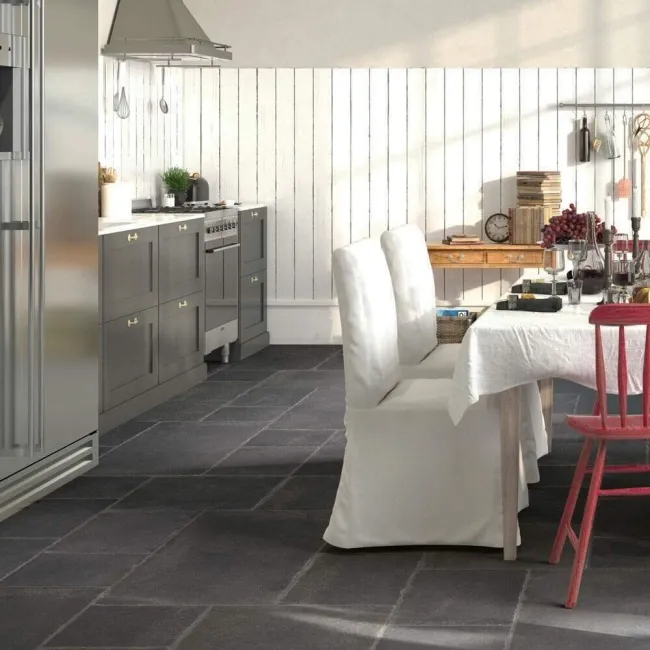 Bronte Black Rustic Stone Effect Tiles 320x320