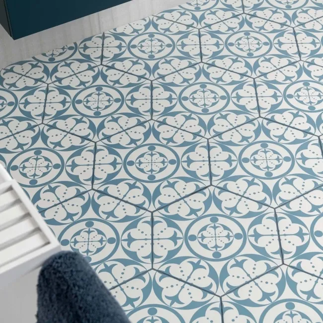 Kendal Hexagon Satin Pattern Wall and Floor Tiles