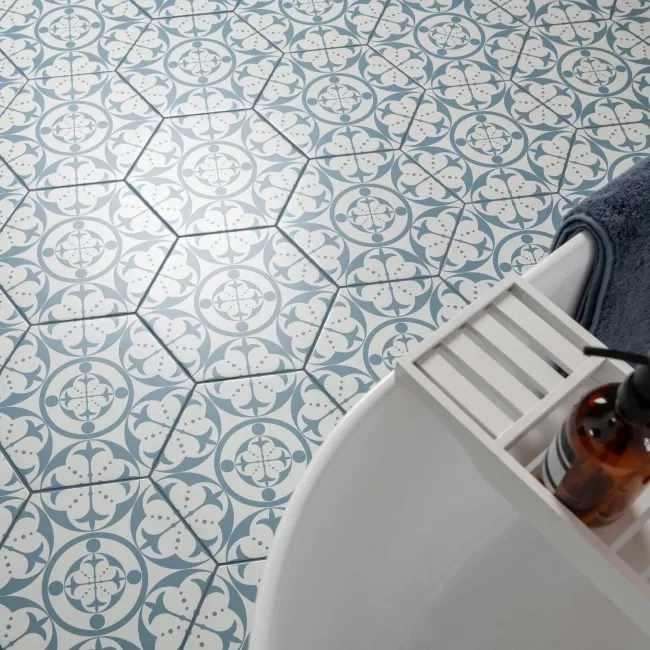 Kendal Hexagon Satin Pattern Wall and Floor Tiles