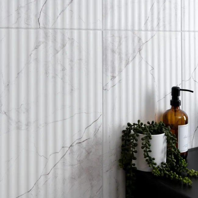 Clovelly White Decor Carrara Marble Effect Matt Wall Tiles