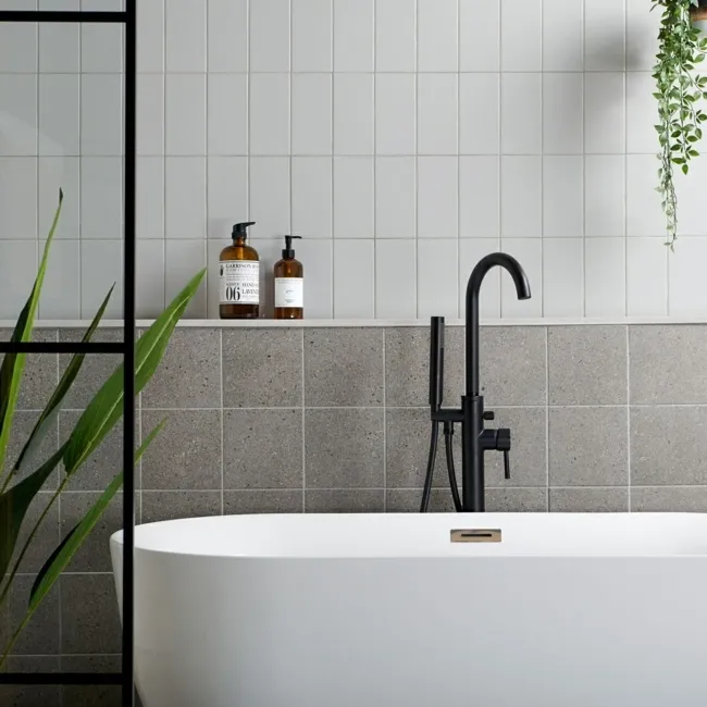 Dollymixx Patina Dark Grey Matt Terrazzo Wall and Floor Tiles