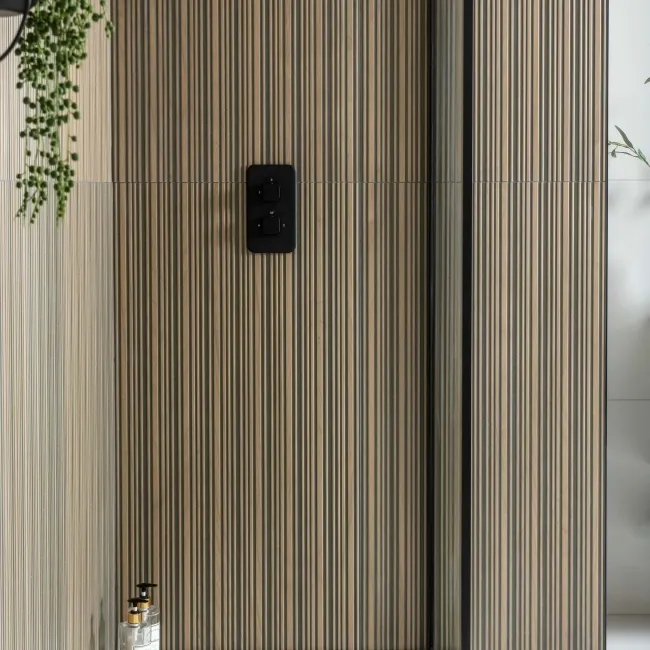 Contour Brown Walnut Wood Slat Effect Wall Tiles