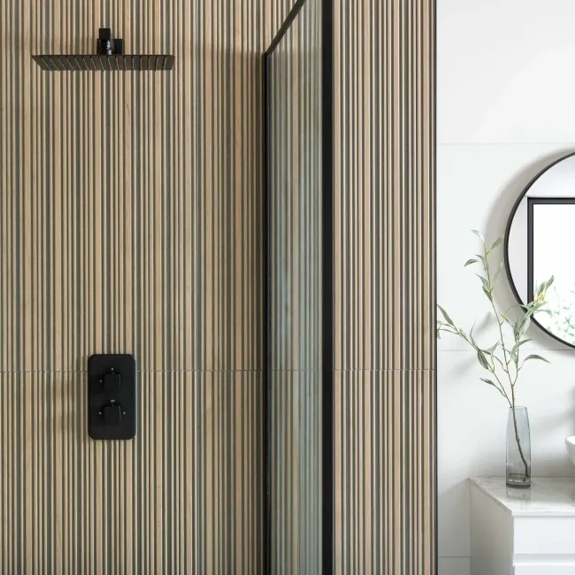 Contour Brown Walnut Wood Slat Effect Wall Tiles