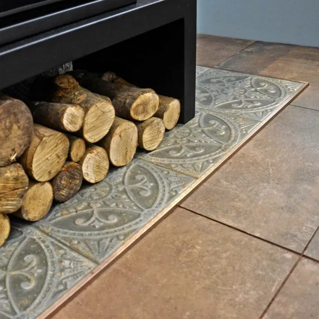 Embossed Metallic Pressed Patina Steel Tiles