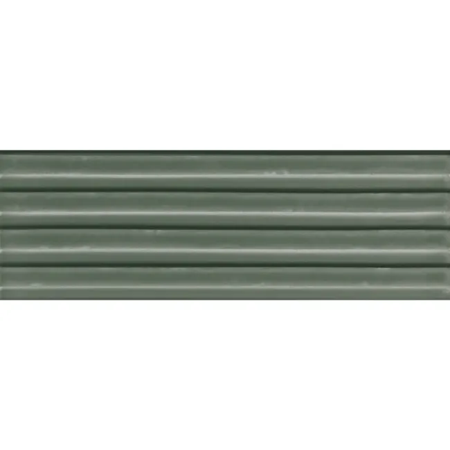 Ribbon Sage Green Ridged Effect Ceramic Gloss Wall Tiles