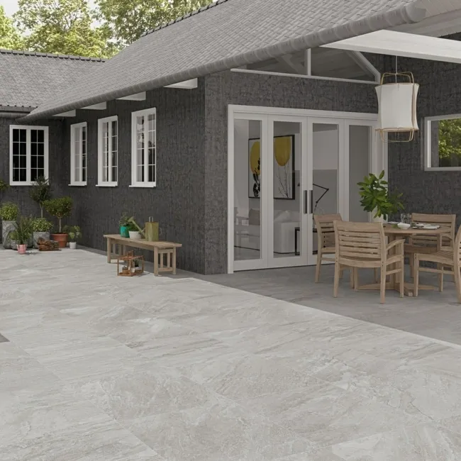 Icaria Light Grey Stone Effect 20mm Porcelain Paving Slabs