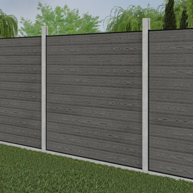 LuxeLine® Light Grey Composite Fence Panel for Own Post 6ft