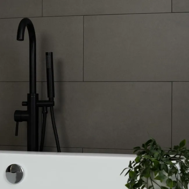 Lounge Matt Dark Grey Stone Effect 300x600 Floor Tiles