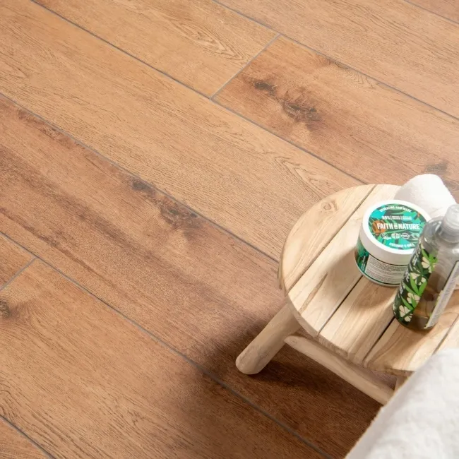 Madagascan Ipil Dark Wood Effect Porcelain Floor Tiles