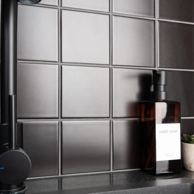 MonoEdge Black Matt Ceramic Wall Tiles 100x100