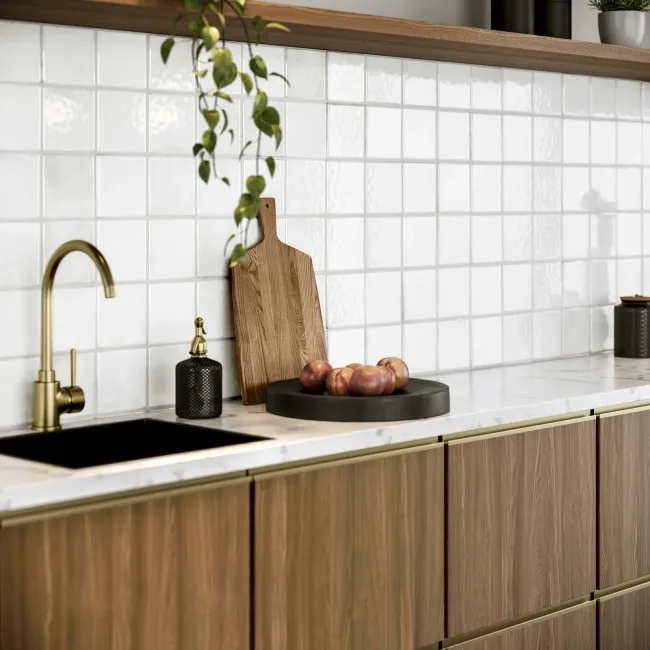 Veneto White Gloss Rustic Bumpy Wall Tiles