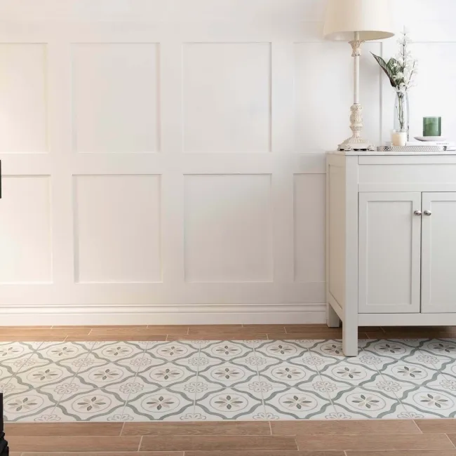 Blossom Petals Green Matt Pattern Wall and Floor Tiles