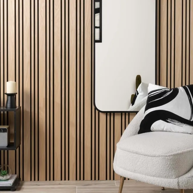 Trepanel Design® Oak Multi-Width Acoustic Wood Wall Panels