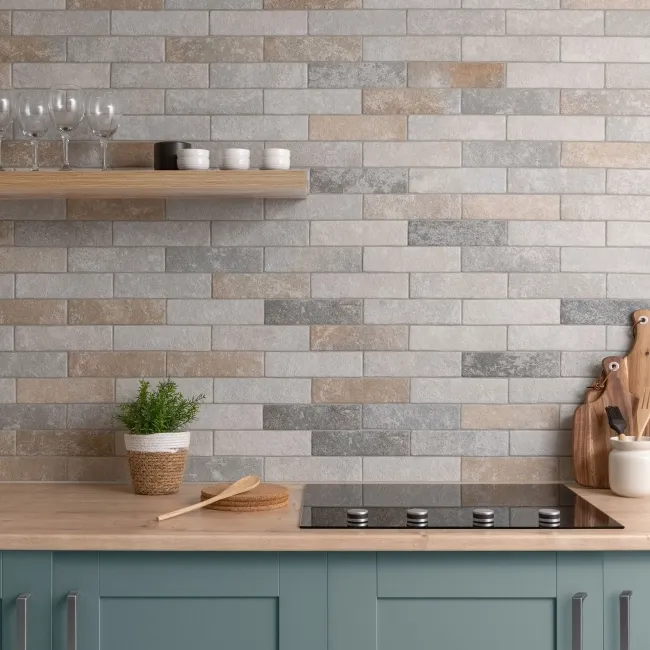 Tuscany Beige Brick Effect Matt Wall and Floor Tiles 235x62