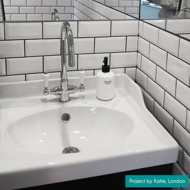 Whitechapel Gloss White Mini Metro Tiles