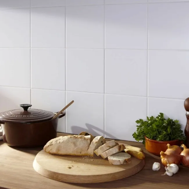 Marvel White Satin Small Plain Wall Tiles