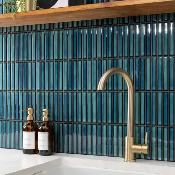 Spirit Ocean Mixed Blue Kitkat Mosaic Porcelain Wall Tiles