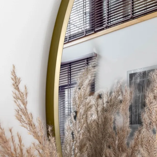Trepanel Customise® Aluminium Framed Round Mirror Brushed Gold 800mm