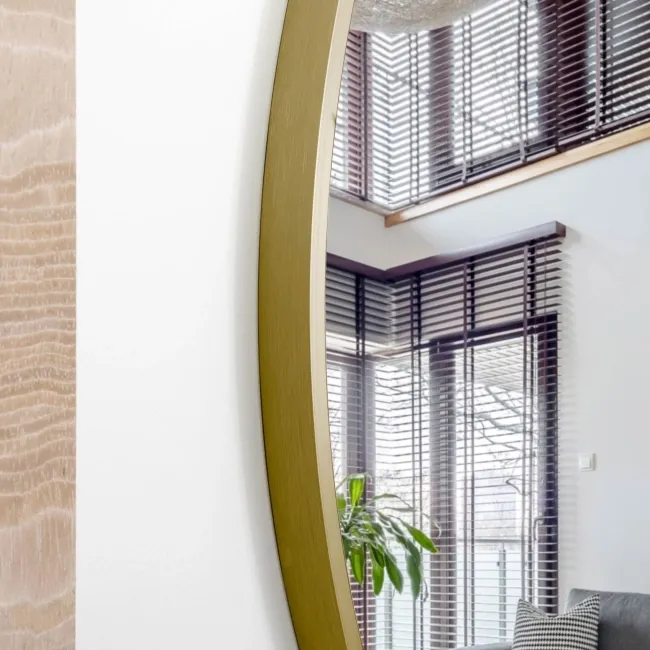 Trepanel Customise® Aluminium Framed Round Mirror Brushed Gold 800mm