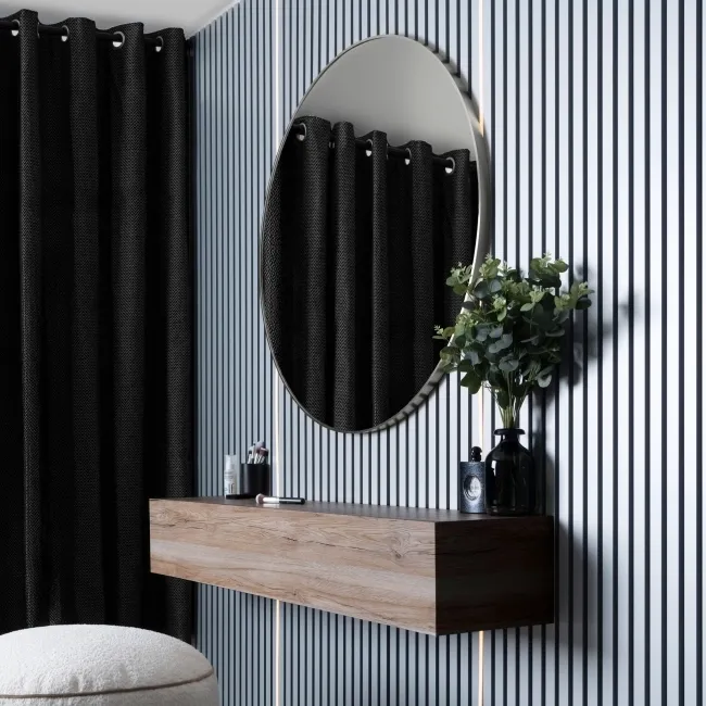 Trepanel Customise® Aluminium Framed Round Mirror Brushed Silver 1000mm