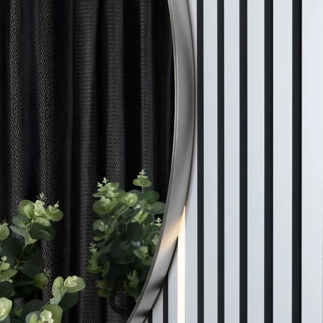 Trepanel Customise® Aluminium Framed Round Mirror Brushed Silver 1000mm