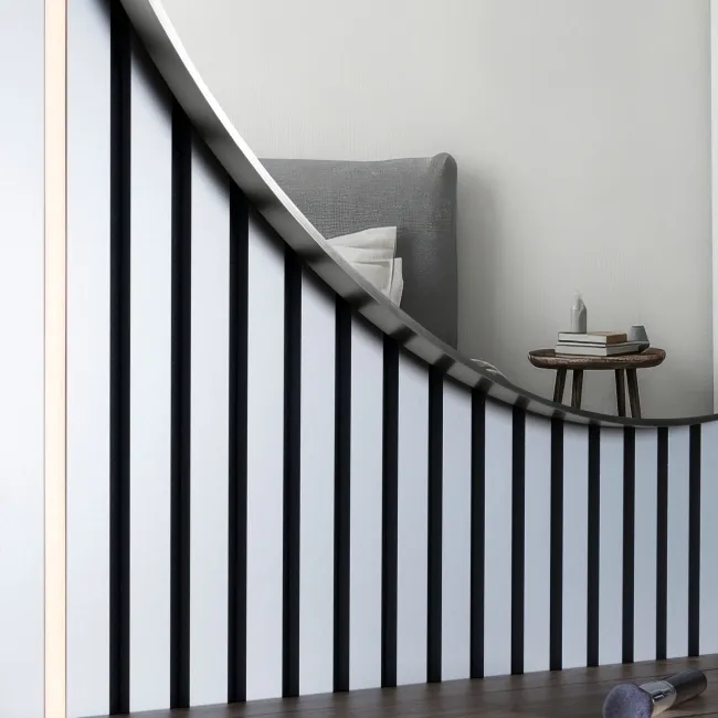 Trepanel Customise® Aluminium Framed Round Mirror Brushed Silver 1000mm