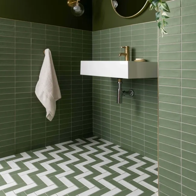 Hamlet Green Porcelain Matt Metro Wall and Floor Tiles