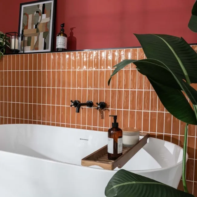 Hamlet Orange Gloss Brick Wall and Floor Tiles