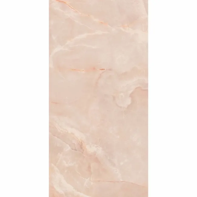 Peach Pink Polished Onyx Marble Effect Large Wall and Floor Tiles