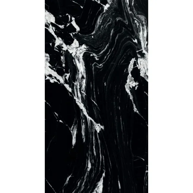 Deluxe Obsidian Ultra Black Gloss Marble Effect Wall and Floor Tiles