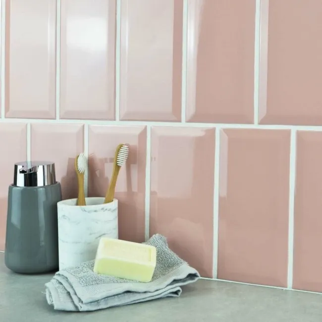 Covent Ceramic Garden Gloss Pink Metro Tiles