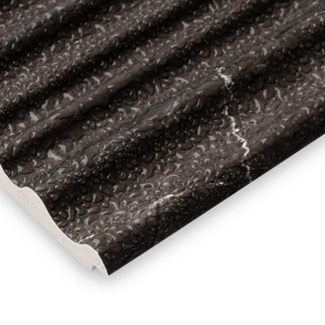 Trepanel Aqua 3D® Waterproof Dark Grey Marble Effect Grooved Wall Panel 3 Pack (Covers 0.87 SQM)