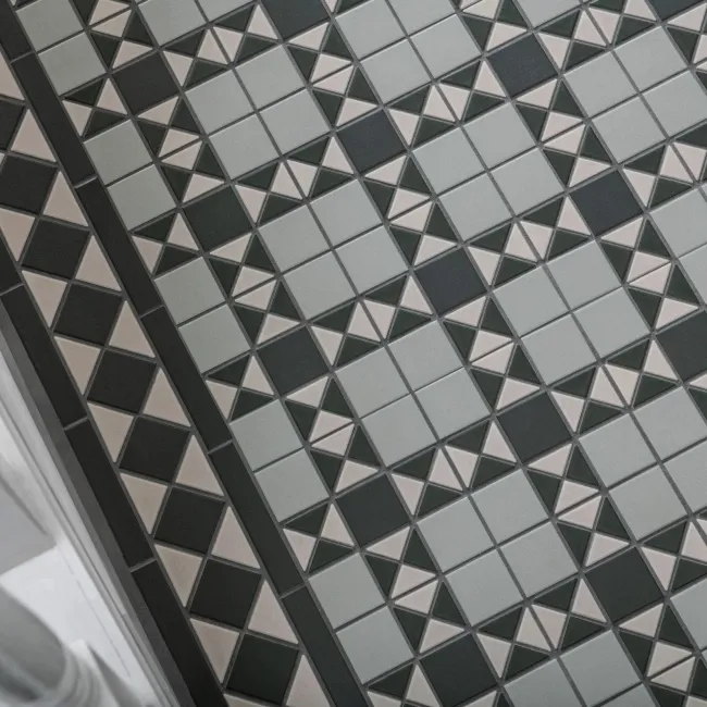 Churchill Mixed Green Mosaic Victorian Matt Tiles