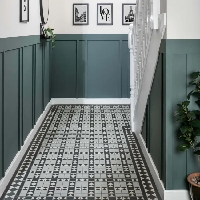 Churchill Mixed Green Mosaic Victorian Matt Tiles