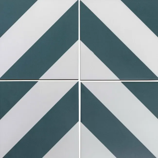 Zebra Green and White Matt Striped Patterned Wall and Floor Tiles