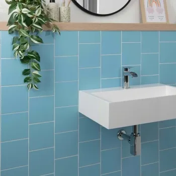 Rico Blue Matt Flat Square Wall Tiles 150x150