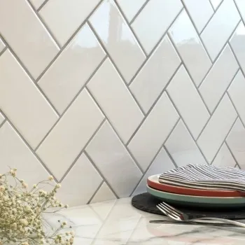 Gloss White Metro Smooth Tiles