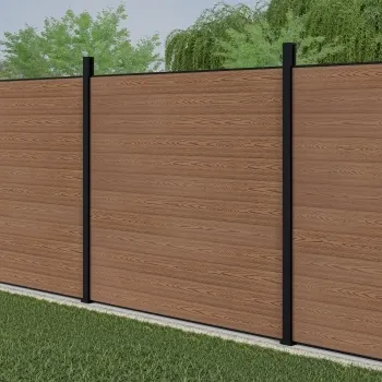 LuxeLine® Teak Composite Fence Panel with Aluminium Post 6ft