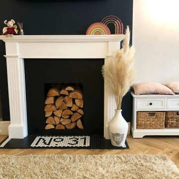 Pixel Black 23x23 Hexagon Matt Mosaic Tiles