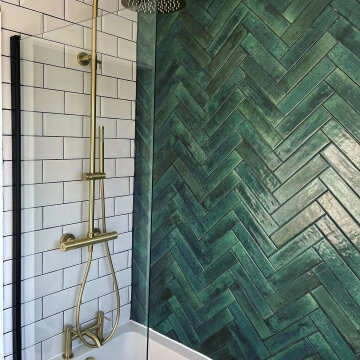 Hope Olive Wall Gloss Green Brick Tiles