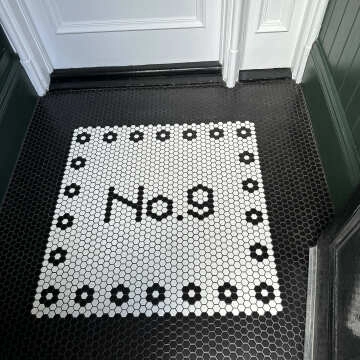 Pixel Black 23x23 Hexagon Matt Mosaic Tiles