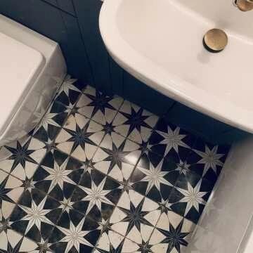 Scintilla Night Black Star Pattern Wall and Floor Tiles