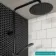 Pixel Black 23x23 Hexagon Matt Mosaic Tiles
